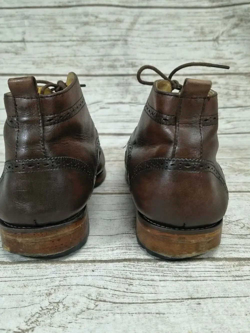 Billionaire Italian Couture Dark Brown Leather Wingtip Brogue Ankle Boots EU 40